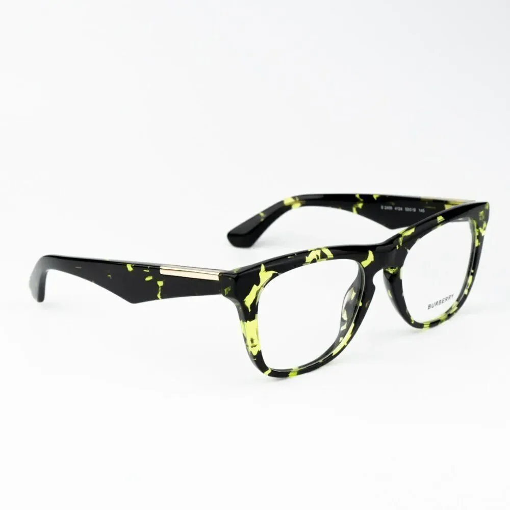 NEW Burberry BE2409 4124  Green Havana Square Unisex Eyeglasses BE 2409